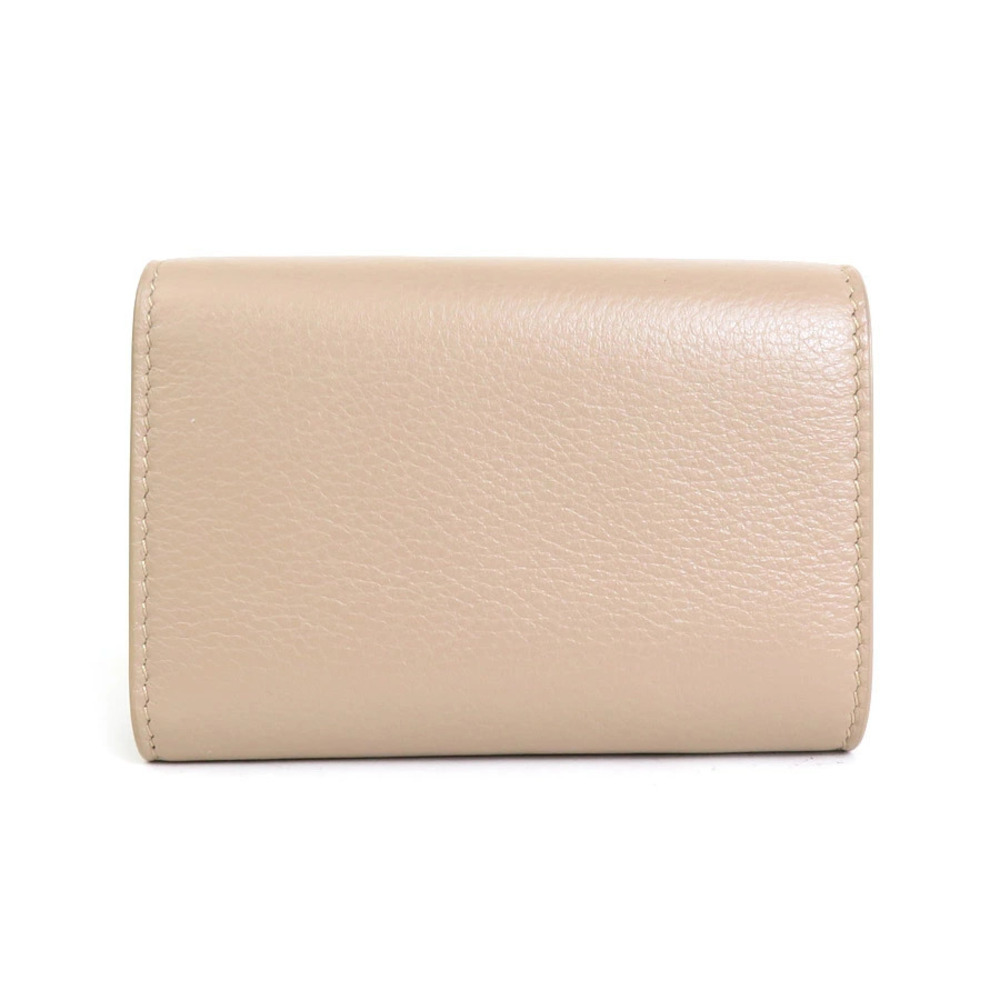 Saint Laurent Tri Beige Wallet Leather fold Tan